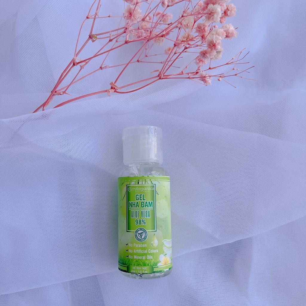 Tinh dầu bưởi, gel nha đam, tẩy tế bào chết toàn thân cà phê và tẩy da chết bột đậu đỏ MILAGANICS mini