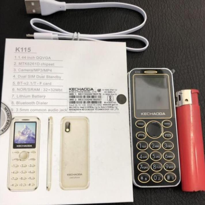 $ [CHÍNH HÃNG]  Điện thoại nhỏ gọn Kechaoda K115 mini 3 sóng siêu mỏng, siêu đẹp, full box - BH 12 tháng $