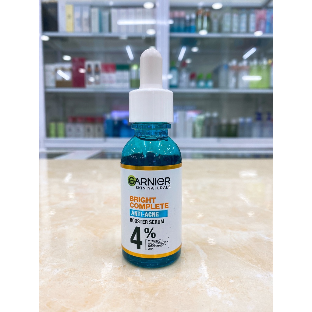 Serum Giảm Mụn Mờ Thâm Garnier Bright Complete Anti Acnes Booster 30ml Chính Hãng Công Ty