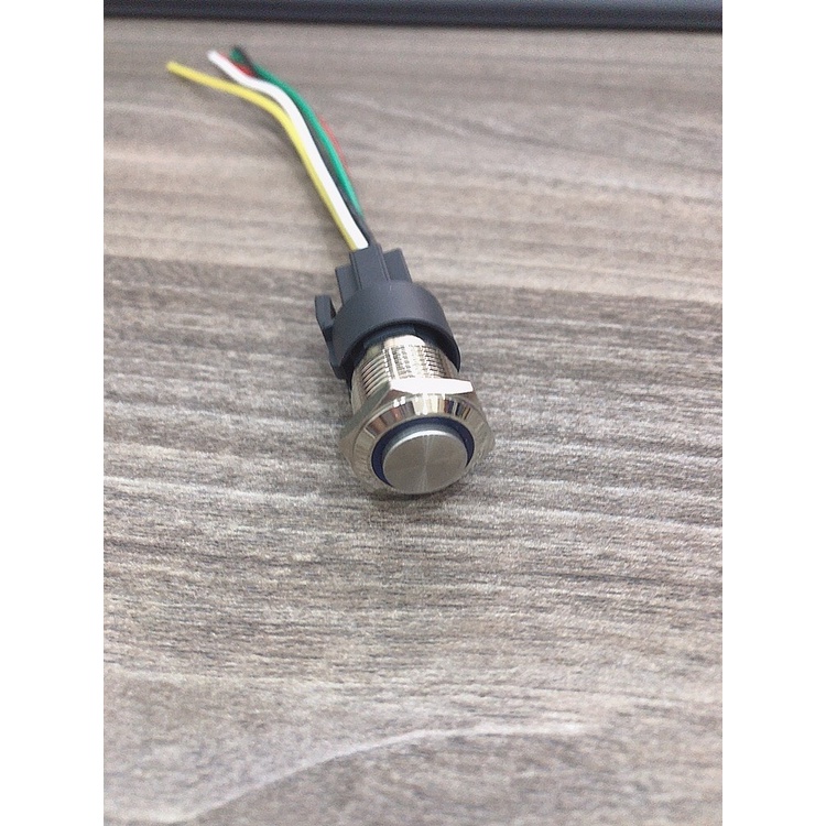 Công tắc nút nhấn 16mm LED tròn đầu cao 12V 24V/ 16mm LED Momentary push button switch