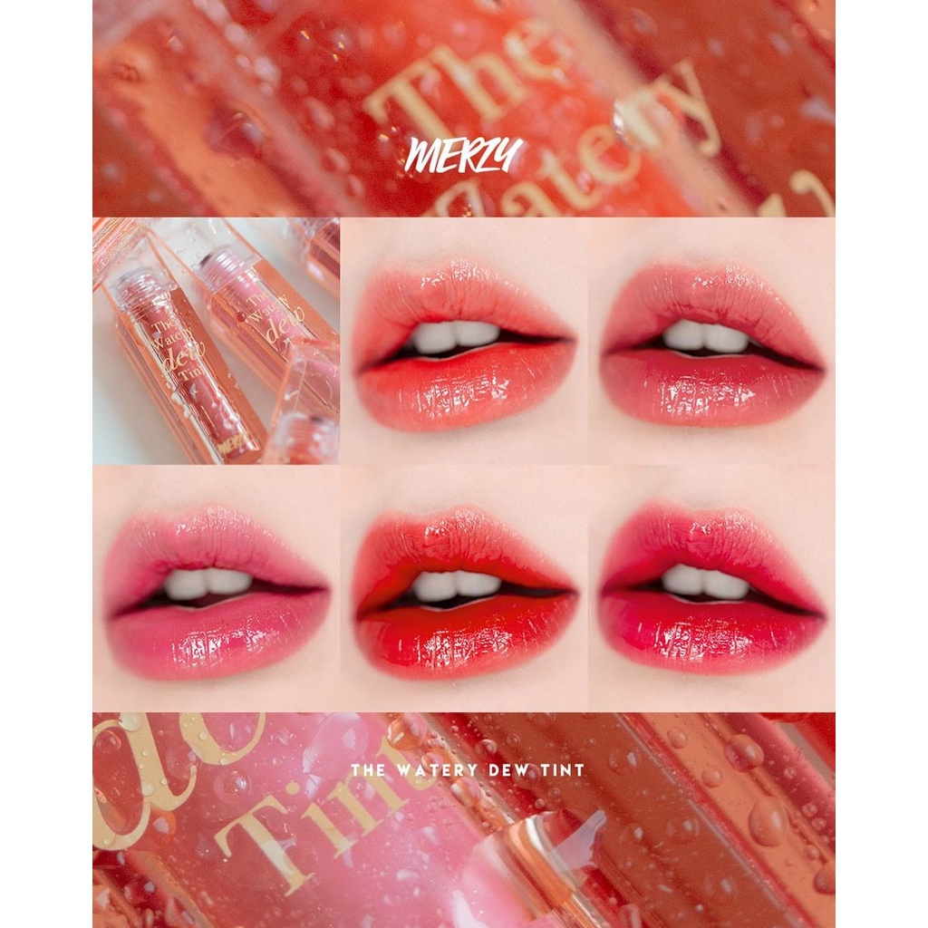 [New - Season 3] Son Tint Bóng, Lâu Trôi Cho Đôi Môi Ẩm Mịn Hàn Quốc Merzy The Watery Dew Tint 4g