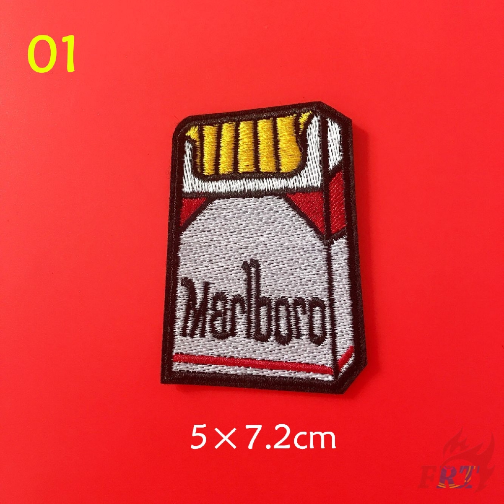 Miếng vải vá trang trí quần áo hình gói thuốc lá Marlboro độc đáo