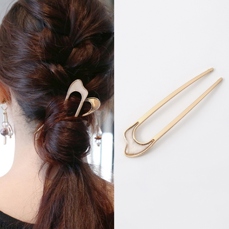 Kẹp tóc kim loại kiểu dáng xinh xắn đơn giản phong cách Hàn Quốc cho nữ