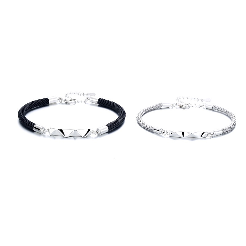 Vòng Tay Dây Bện Mặt Hình Trái Tim Cho Cặp Đôi