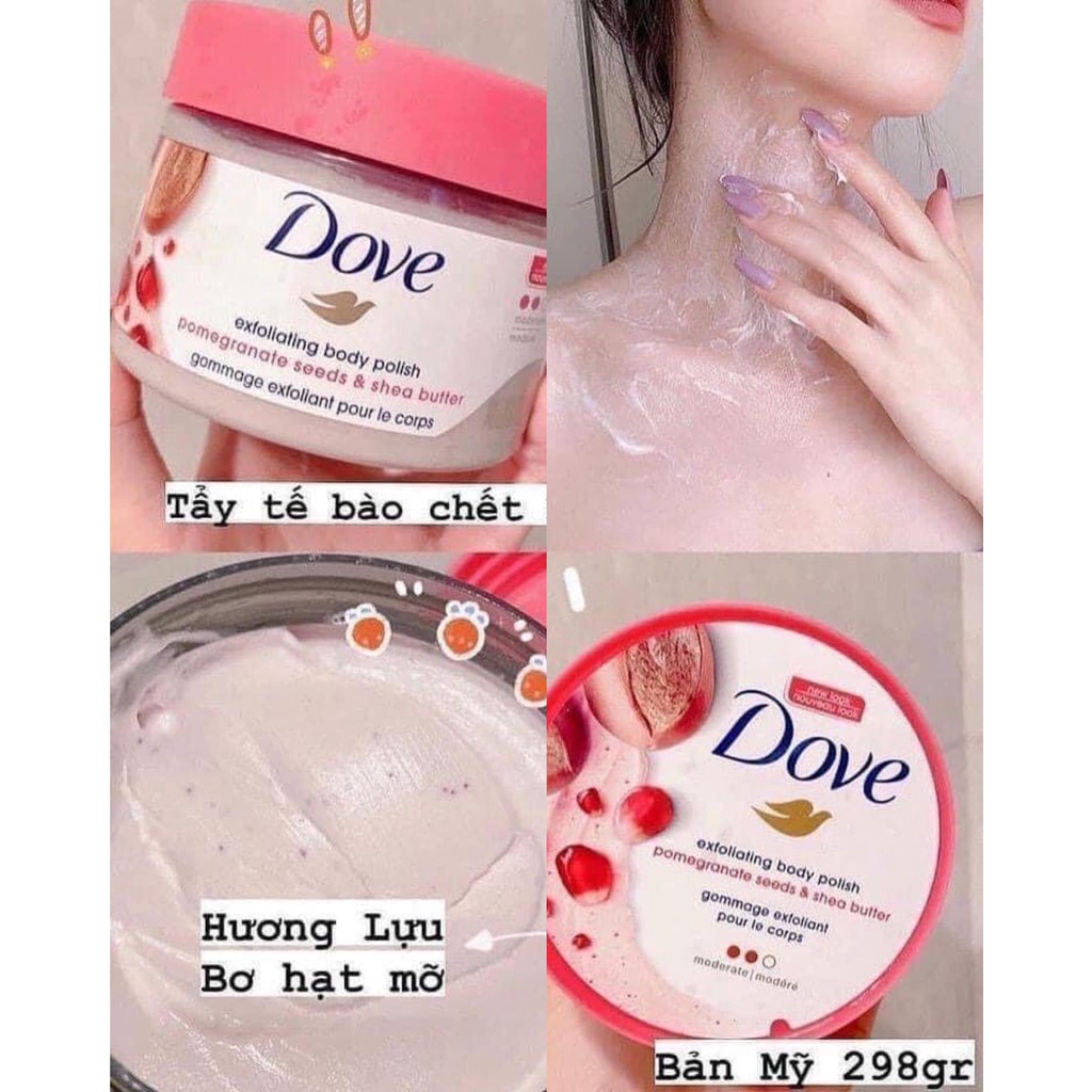 Tẩy da chết body Dove