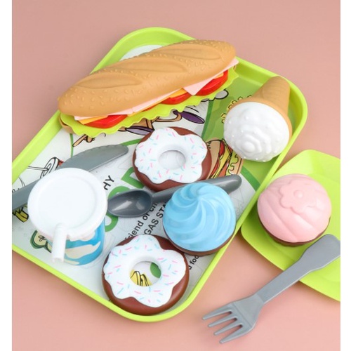 ZHAN QI TOYS Set đồ chơi thức ăn mô hình DIY mini hamburger sandwich khoai tây chiên dành cho trẻ em