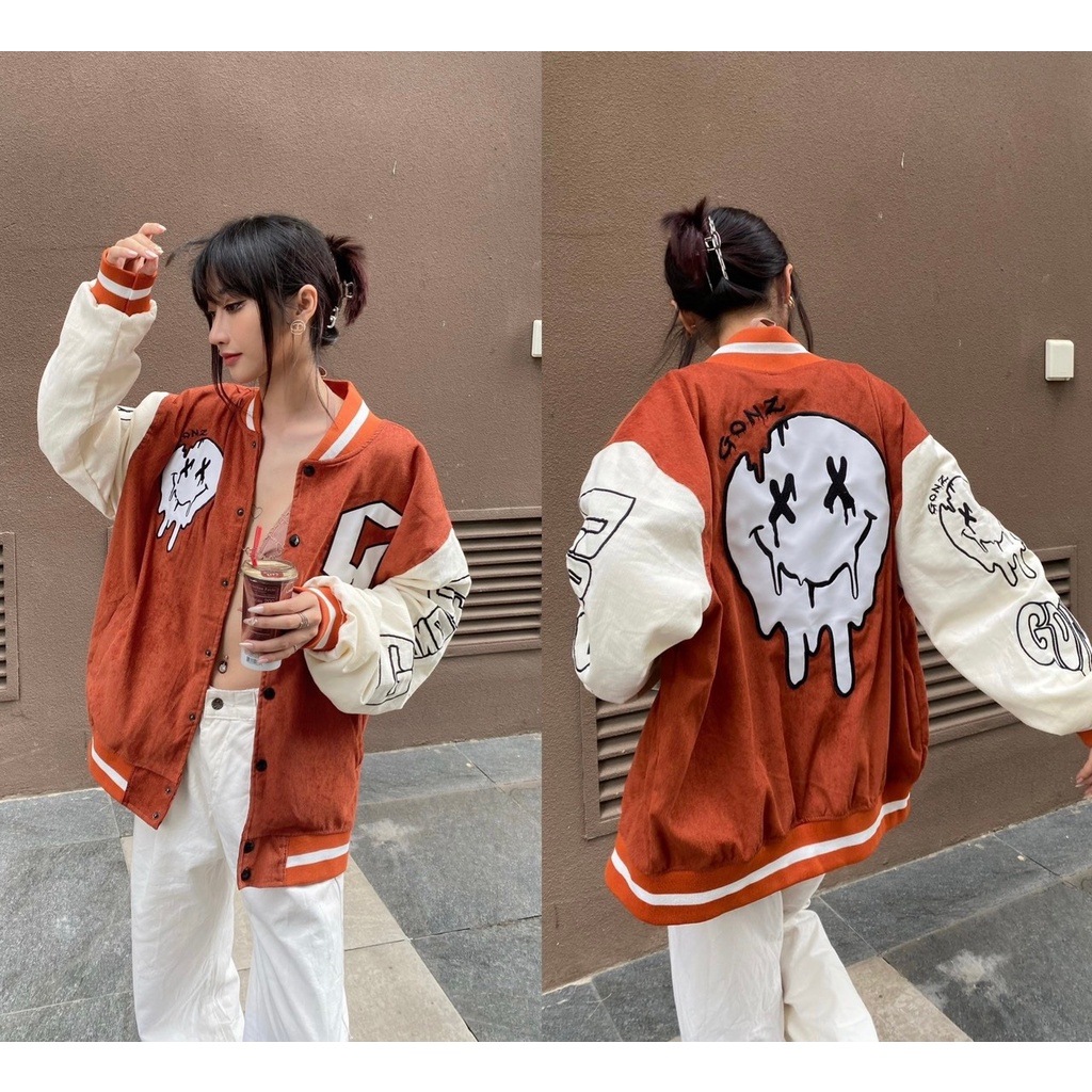 Áo Khoác Bomber Nhung Unisex - Áo Khoác Kaki Nam Nữ GONZ 4 MÀU Chất Liệu Nhung Tăm Siêu Hot - LP.STORE