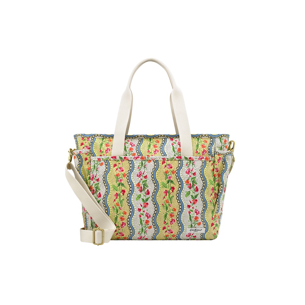 Cath Kidston - Túi đi làm/ du lịch/The Little Tripper - Sweet Pea Stripe Small - Yellow -1041125