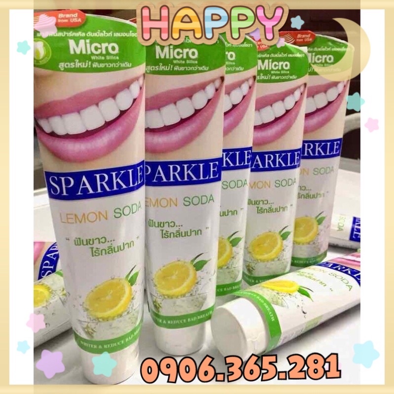 Combo Bộ 2 Kem Đánh Răng CHUYÊN LÀM TRẮNG RĂNG Sparkle Lemon Soda - Thái Lan nhập khẩu