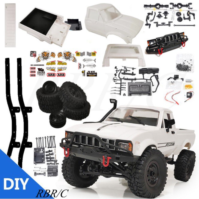 KIT xe bán tải WPL C24 Toyota Hilux Offroad 4x4 1:16 [TẶNG BIỂN + STICKER]