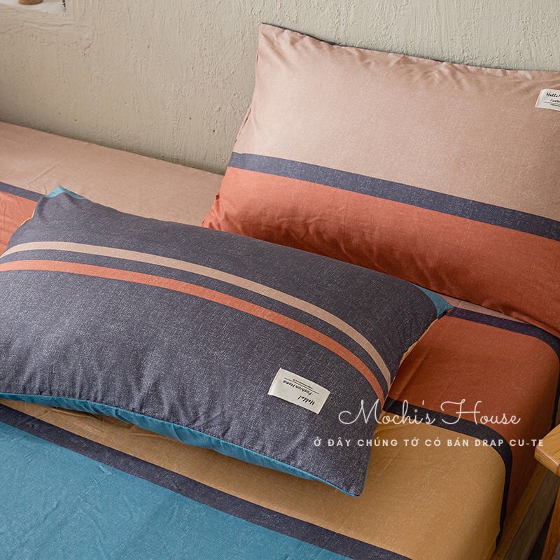 VỎ GỐI NẰM COTTON TICI KẺ MOCHI.HOUSE, VẢI MỀM MỊN, ĐƯỢC CHỌN MÀU