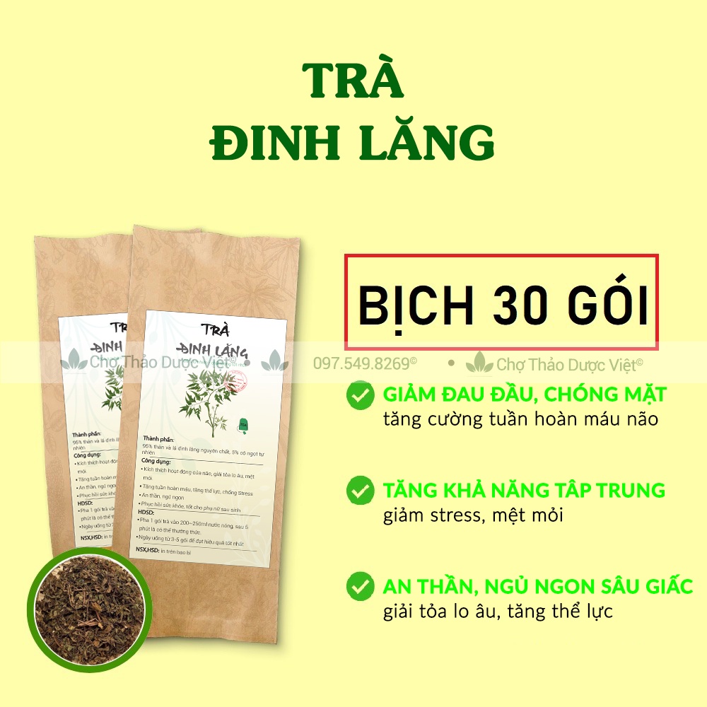 Trà đinh lăng túi lọc  - Chợ Thảo Dược Việt