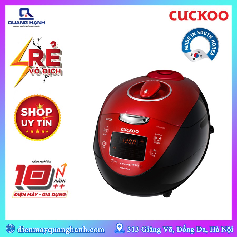 Nồi cơm điện tử áp suất Cuckoo N0680SR CRP-N0680SR 1.08L [Sản xuất tại Hàn Quốc bảo hành 24 tháng]