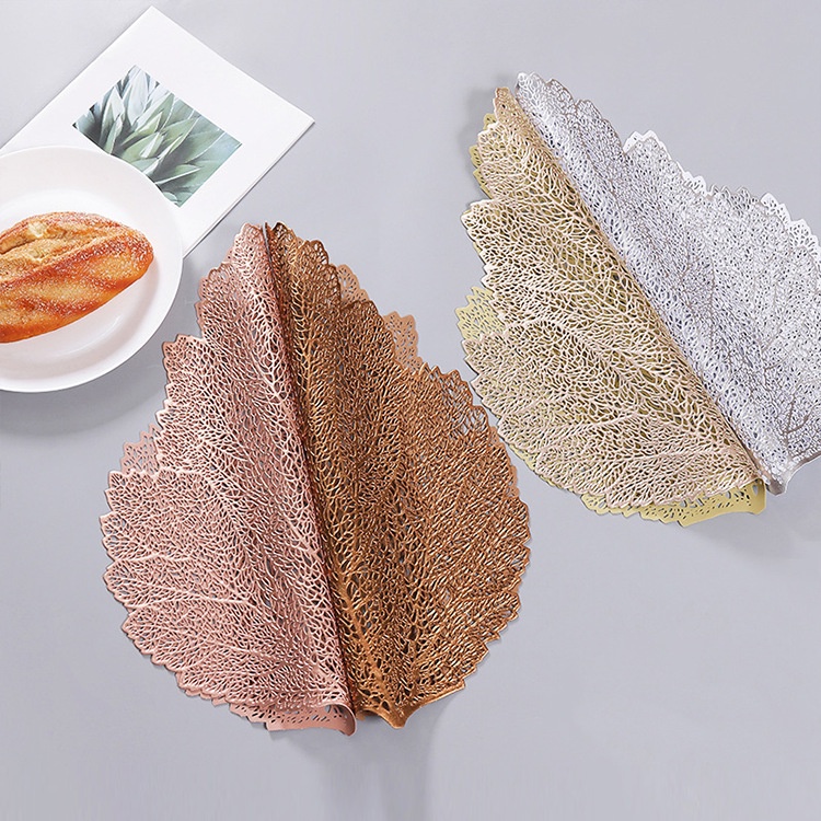 Tấm Lót Cách Nhiệt PVC, Miếng Lót Bàn Ăn Hình Chiếc Lá, Thảm Trải Bàn Ăn Gia Đình, Nhà Hàng  - Maydecor