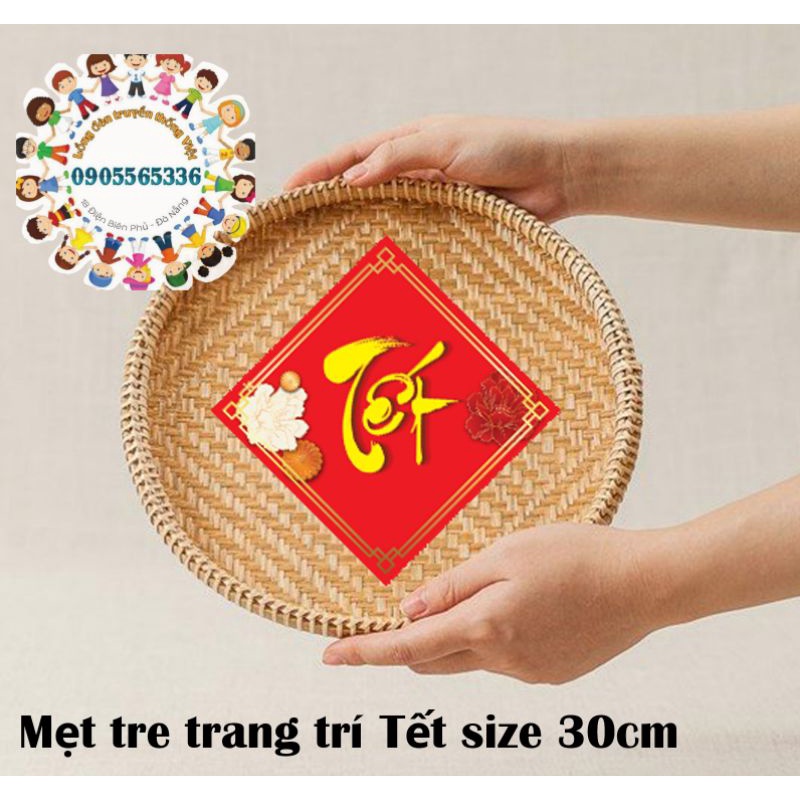 Mẹt tre trang trí Tết 2022 size 30cm - Mẹt tre treo cửa, treo tường trang trí Xuân Nhâm Dần 2022