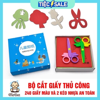 Bộ đồ chơi cắt giấy thủ công tạo hình cho bé (240 tờ giấy m