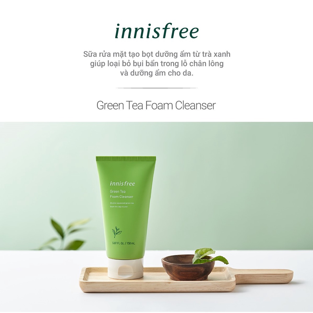 [Mã COSIF05 giảm 10% đơn 400K] Bộ sản phẩm làm sạch và dưỡng ẩm da innisfree Green Tea Seed Set