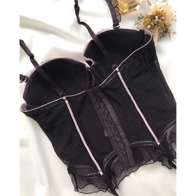 Áo corset đen tím 2hand