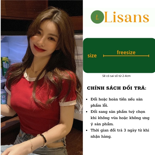 Áo croptop nữ ôm body kiểu tay ngắn APN006