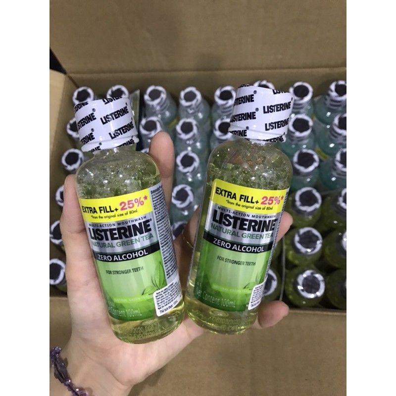Nước Súc Miệng Ngừa Sâu Răng LISTERINE NATURAL GREEN TEA CHAI 100ml