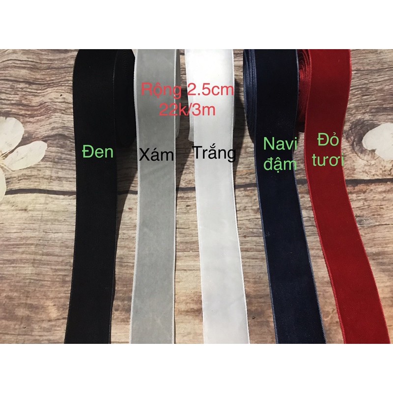 3m ruy băng nhung rộng 2.5cm