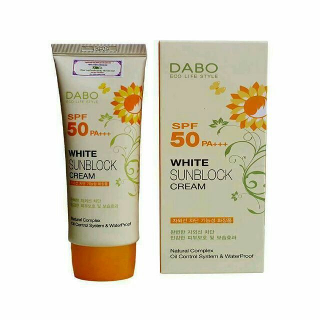 Kem chống nắng dưỡng trắng da Hàn Quốc DABO White Sunblock Cream