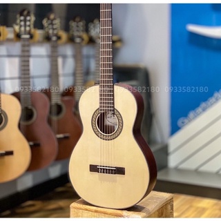 Guitar mini 3/4 cho trẻ em Guitar Ba Đờn DAM 150 Hồng Đào cao cấp tặng bao đựng pick capo