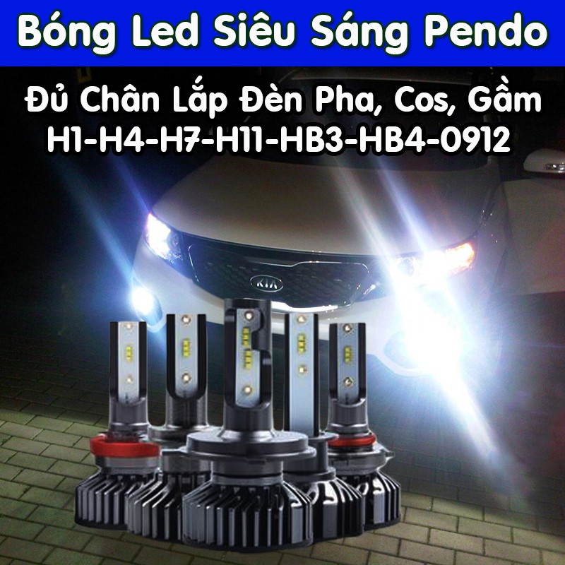 Bóng đèn led ô tô xe hơi pha cos gầm như bi cầu chân H1 H4 H7 H11 HB3 HB4 9005 9006 tăng sáng cho bóng halogen