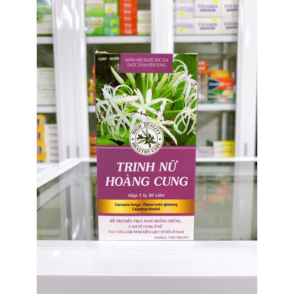 Trinh Nữ Hoàng Cung – Hỗ trợ điều trị u xơ tử cung, u nang buồng trứng, u xơ tuyến tiền liệt (Hộp 50 viên)