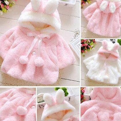 Áo Khoác Giữ Ấm Hình Thỏ Dễ Thương Cho Bé Từ 3-12 Tháng Tuổi
