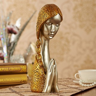 Tượng người mẹ cầu nguyện Decor gốm sứ phong cách BẮC ÂU