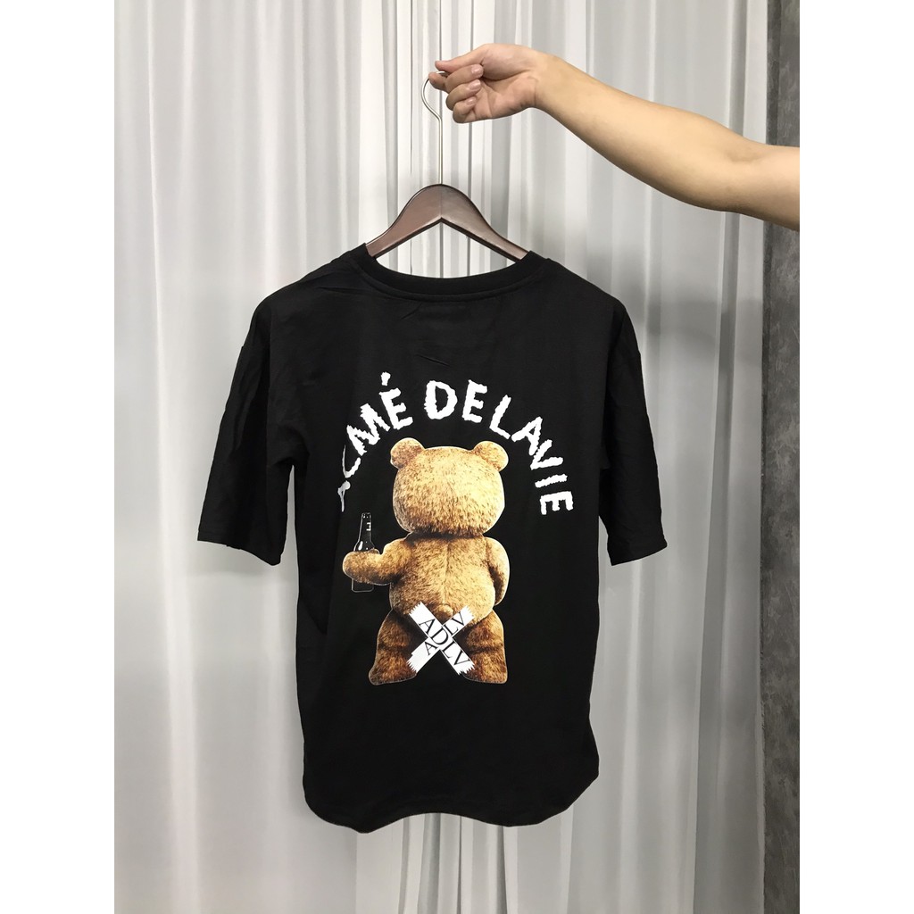 Áo Phông ADLV Nam Nữ Bear Áo Thun ADLV Tay Lỡ Form Rộng (M 47 - 48 )