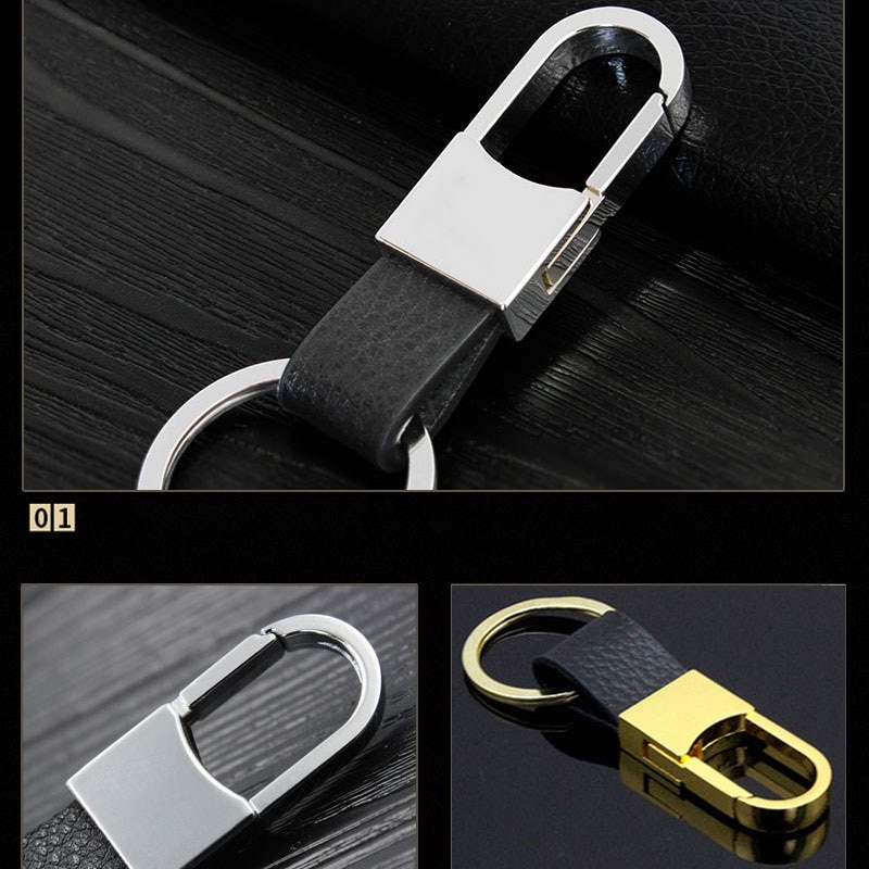 Móc Khóa Da Kim Loại Sáng Tạo Cho Nam