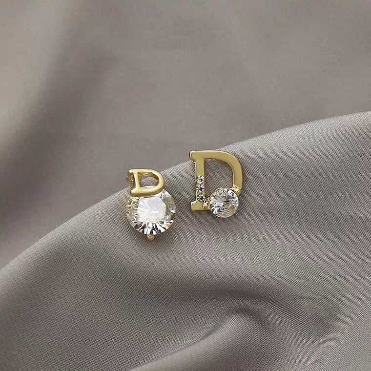 Bông Tai Mạ Bạc Đính Đá zircon Phong Cách Hàn Quốc Sang Trọng Cho Nữ