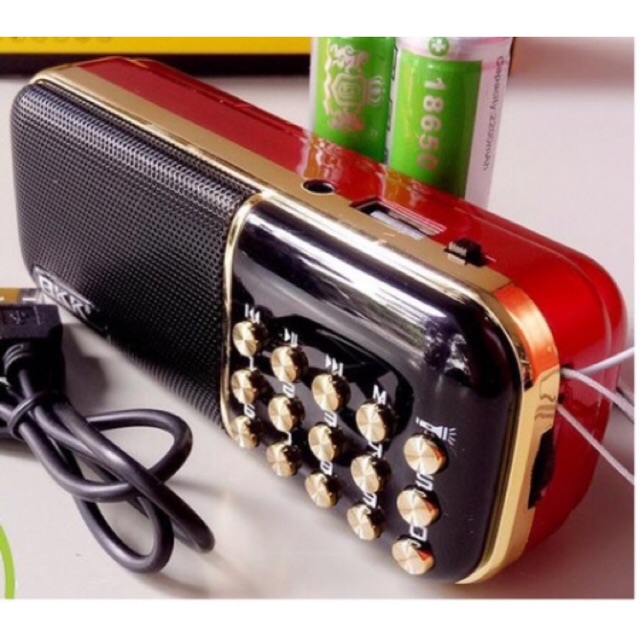 Loa usb, thẻ nhớ nghe pháp, nghe đài FM BKK K51 có đèn pin