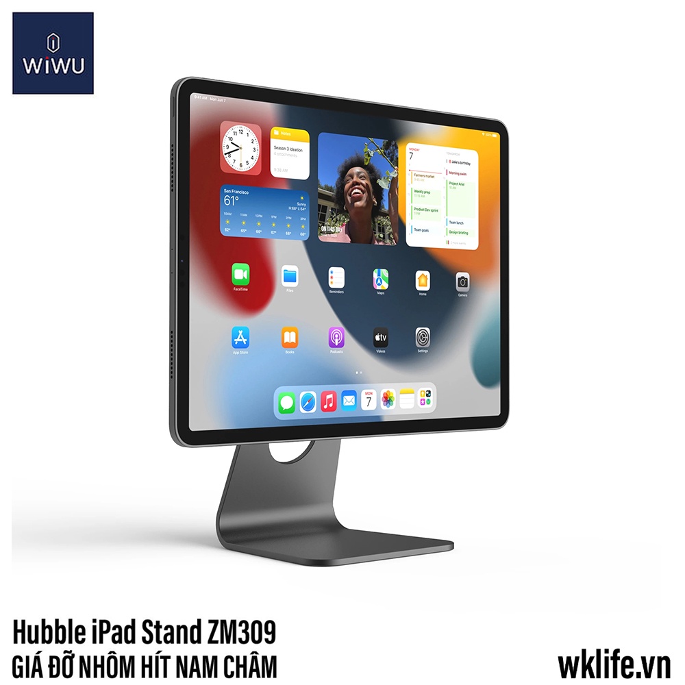 Stand Giá Đỡ Nhôm Hít Nam Châm WIWU Hubble Cho Air 4 / Pro 11 / Pro 12.9