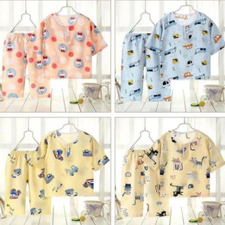 (hh1303)  Bộ ngủ cotton lụa cho bé hàng Quảng Châu