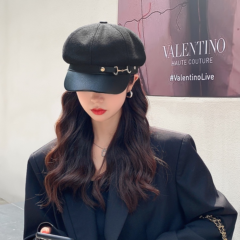 Mũ beret nữ thời trang nhiều mẫu có dây điều chỉnh phù hợp với vòng đầu nhiều màu
