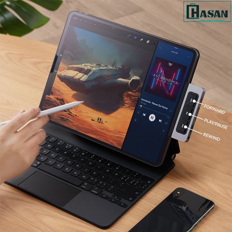 Cổng chuyển IPad đa phương tiện HYPERDRIVE Media 6 in 1 HDMI 4K/60Hz USB-C HUB - HD449