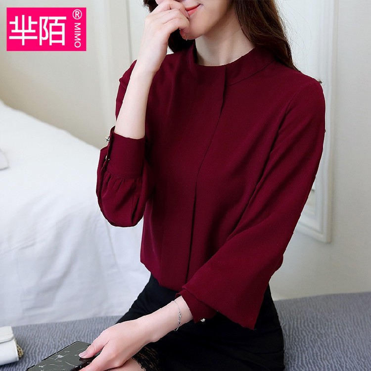 Áo sơ mi voan cổ trụ nhiều màu ( Bo có hình thật )