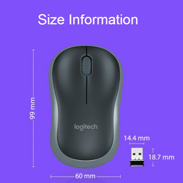 Chuột máy tính Logitech M185 2.4G không dây cổng USB cao cấp