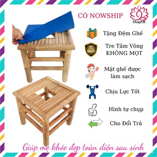[HCM]GHẾ XÔNG VÙNG KÍN BẰNG TRE- TẶNG ĐỆM GHẾ