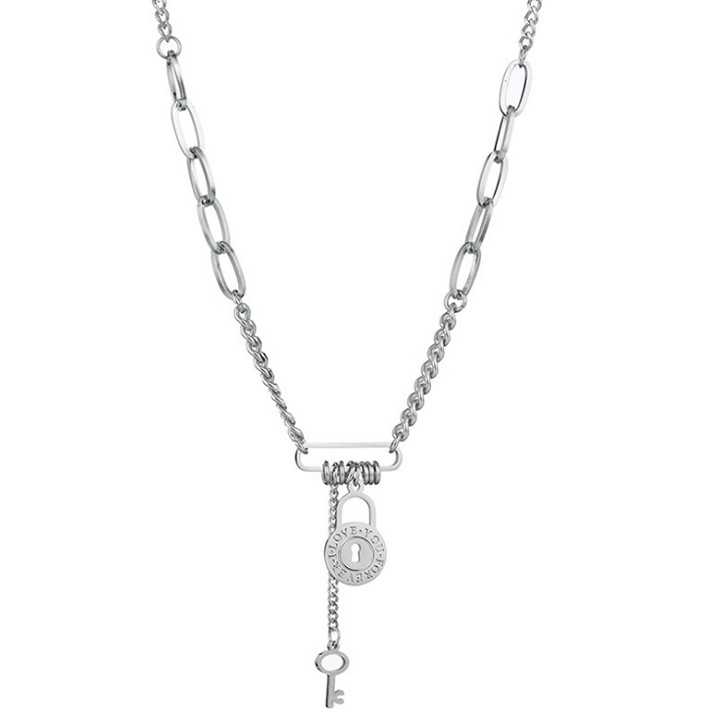 Dây chuyền ổ khóa chìa khóa thép không gỉ HipHop ver10 MDC169