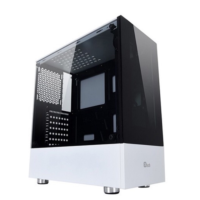 Vỏ Case Gaming Xtech F1 đen và F2 trắng - 2 mặt kính cường lực trong
