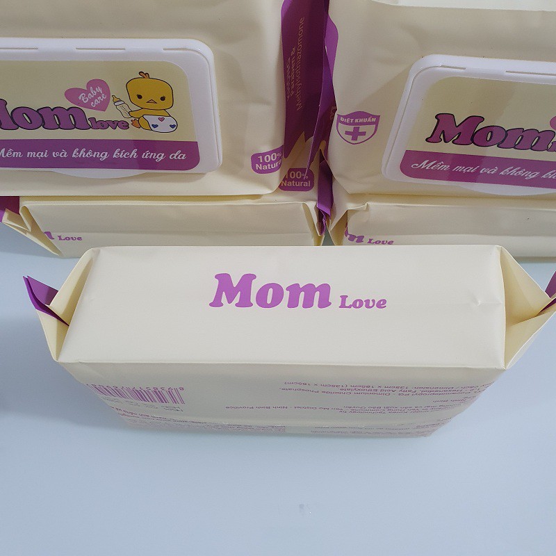 Khăn Giấy Ướt Cho Bé Mom Love Không Mùi, An Toàn, Chất Lượng Cao