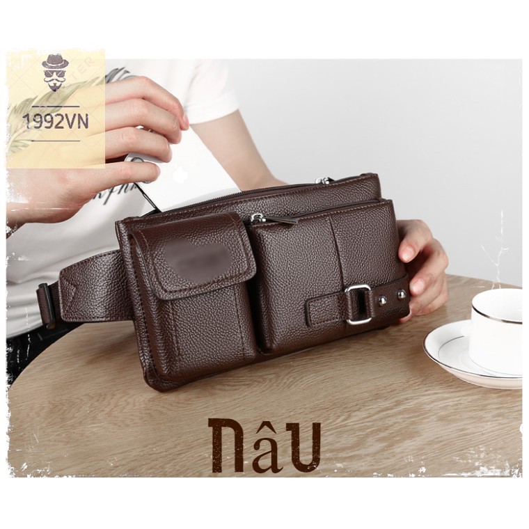 Túi Nam - Túi Nam Đeo Chéo Phong Cách Đeo Bụng Đeo Trước Ngực Túi Đeo Chéo Bao Tử Da XỊN Phong Cách Hàn Quốc  - M09 | BigBuy360 - bigbuy360.vn