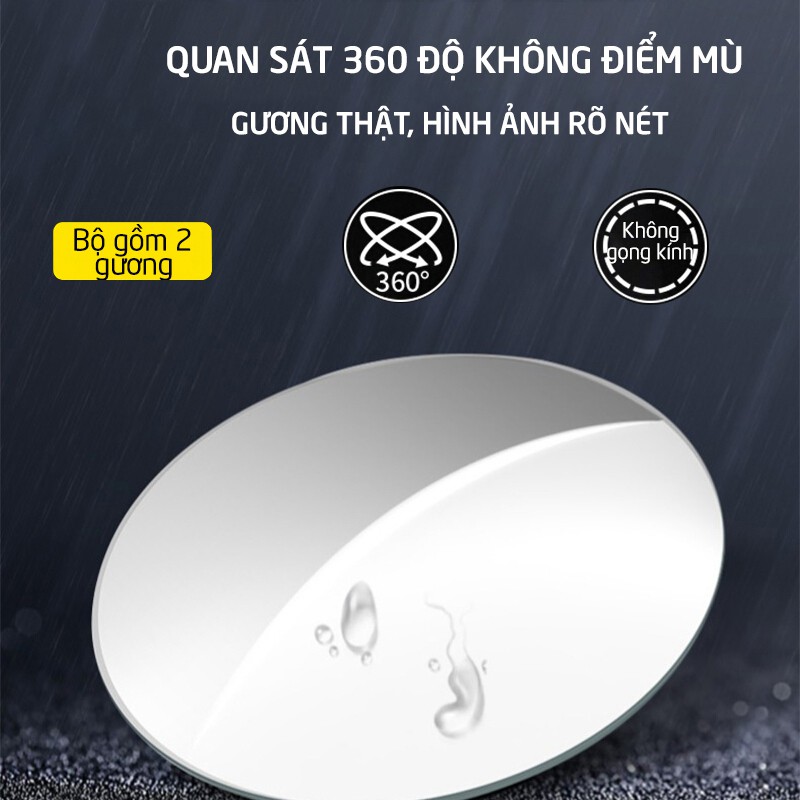 Bộ 2 gương cầu lồi 3 cm chiếu hậu xóa điểm mù xe hơi, ô tô, xe tải tăng độ an toàn, xoay 360 độ cố định( GCH01)