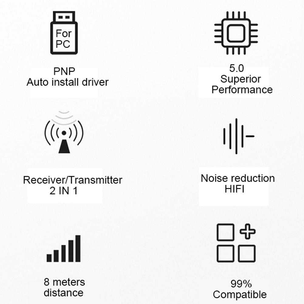 Thiết bị thu phát nhạc bluetooth 5.0 không dây hai chiều cho laptop PC ô tô