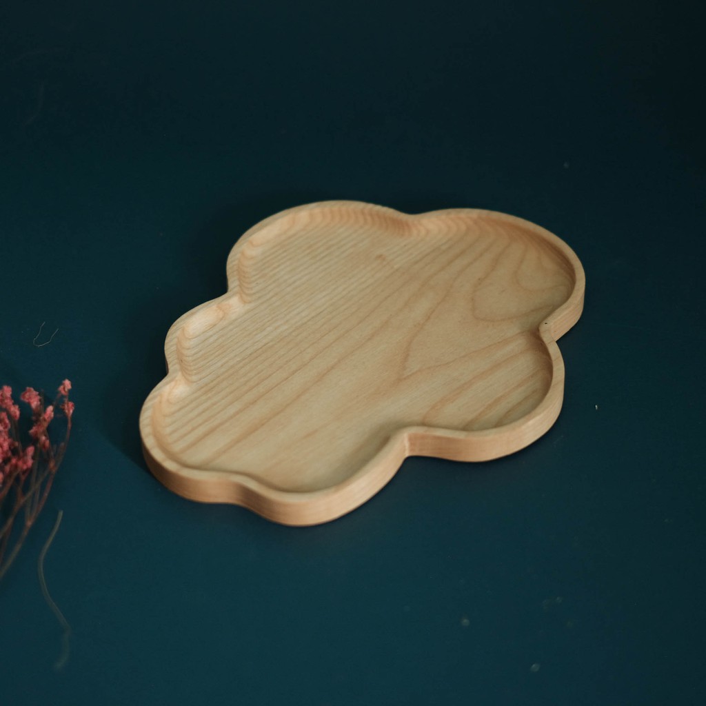 Khay gỗ hình đám mây - Khay gỗ decor (25x20cm)  wooden tray