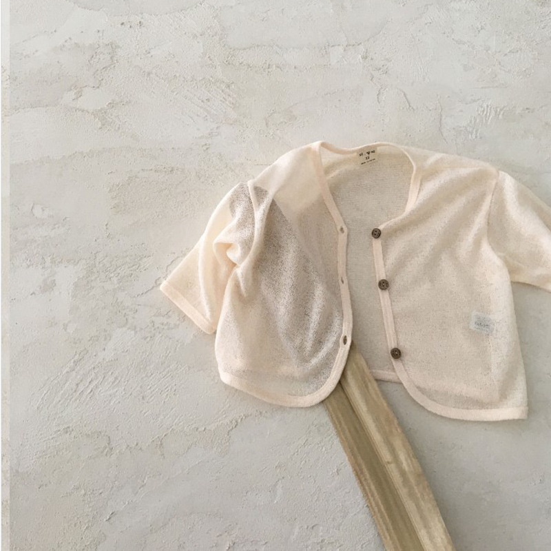 Áo Khoác Cardigan Dệt Kim Mỏng Điều Hòa Không Khí Chống Muỗi Cho Bé Gái 0978